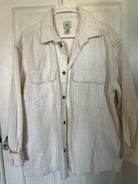 H&M Cream Corduroy Shirt Jacket